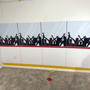 Red Hockey Arena Boards Peel and Stick Hockey Room Decals